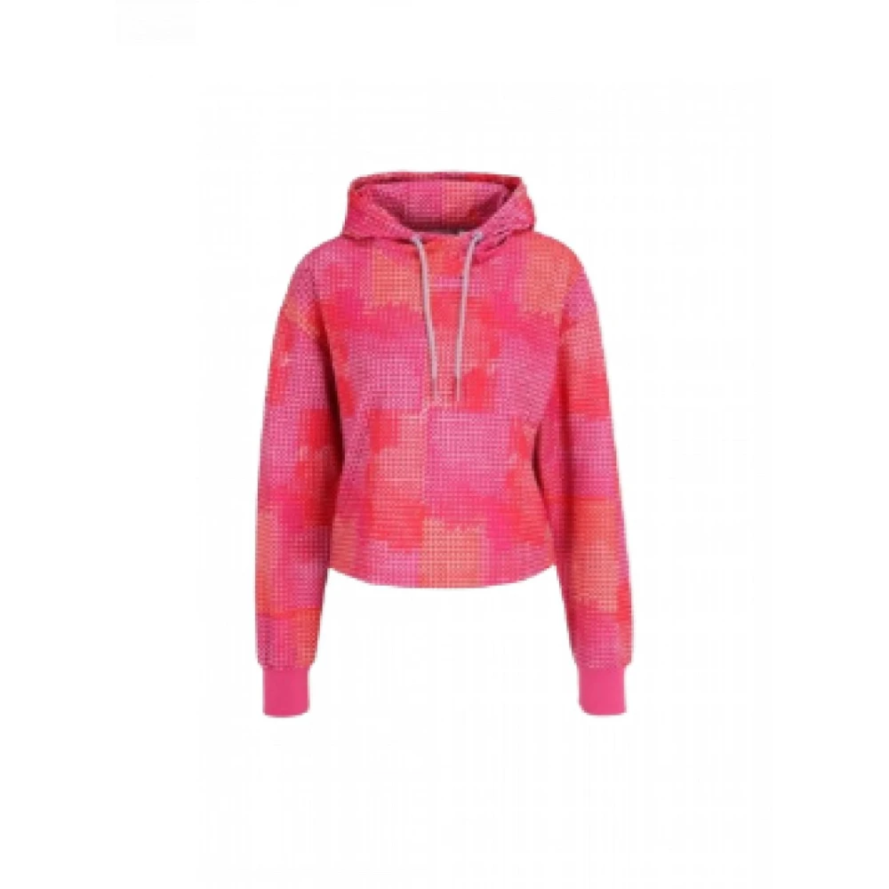 Fila Rosa Hoodie All-Over Print Pink, Dam