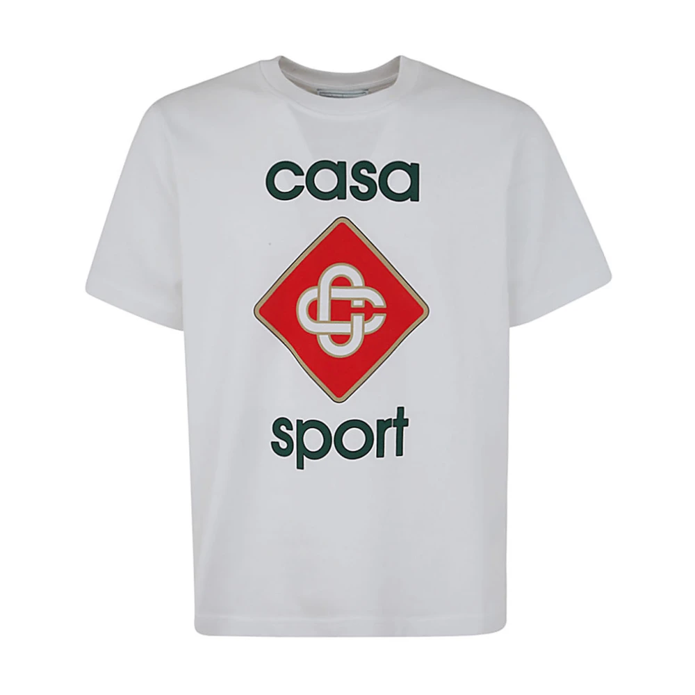 Casablanca Sport Logo Screen Gedrukt T-Shirt White Heren