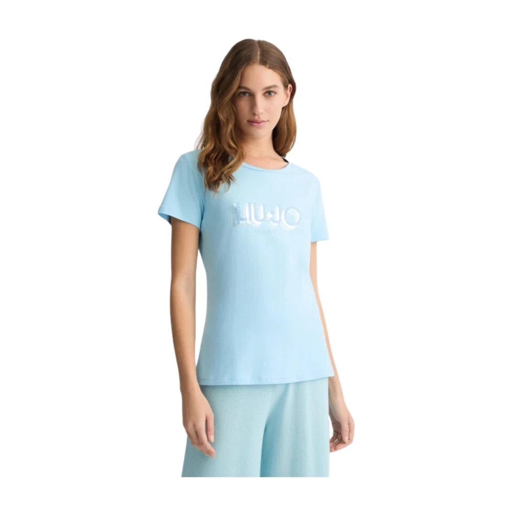 Liu Jo Korte Mouw Modieuze T-shirt Blue Dames