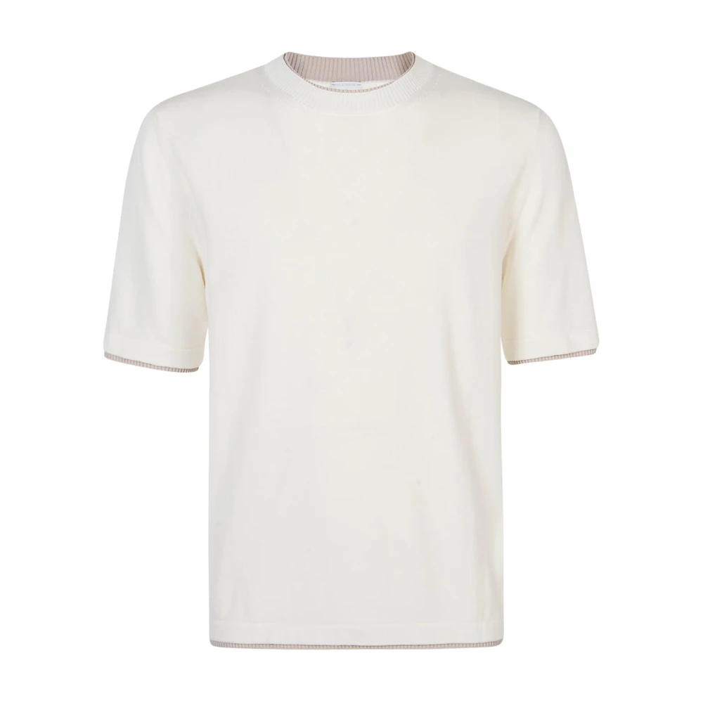 Eleventy Men's White Maglia Girocollo Mezza Manica