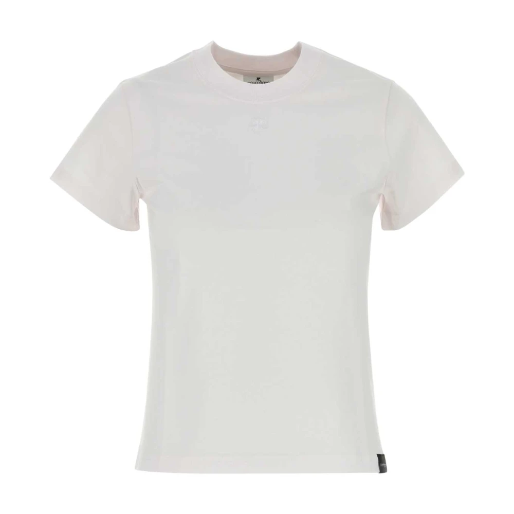 Courrèges Klassiek Wit Katoenen T-shirt White Dames