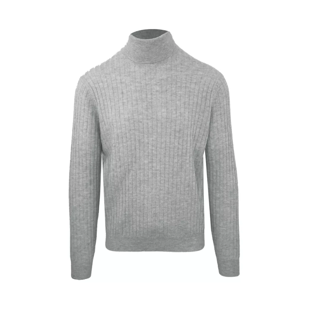 Malo Kasjmierwol Ribgebreide Turtlenecktrui Gray Dames