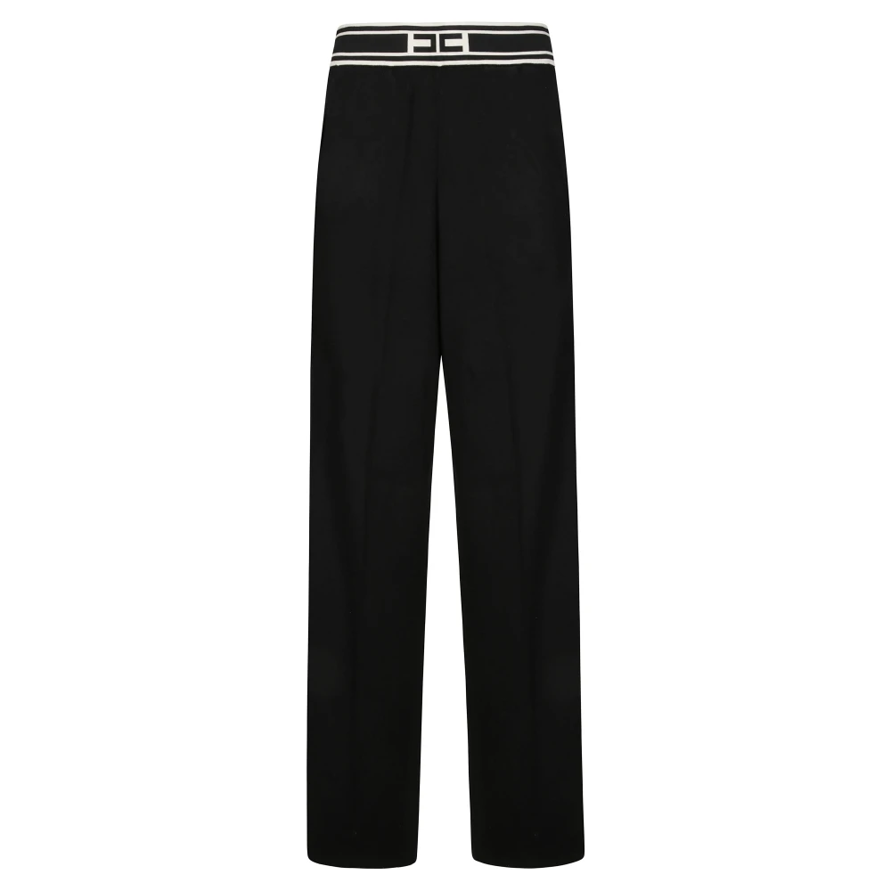 Elisabetta Franchi Gebreide broek voor vrouwen Black Dames