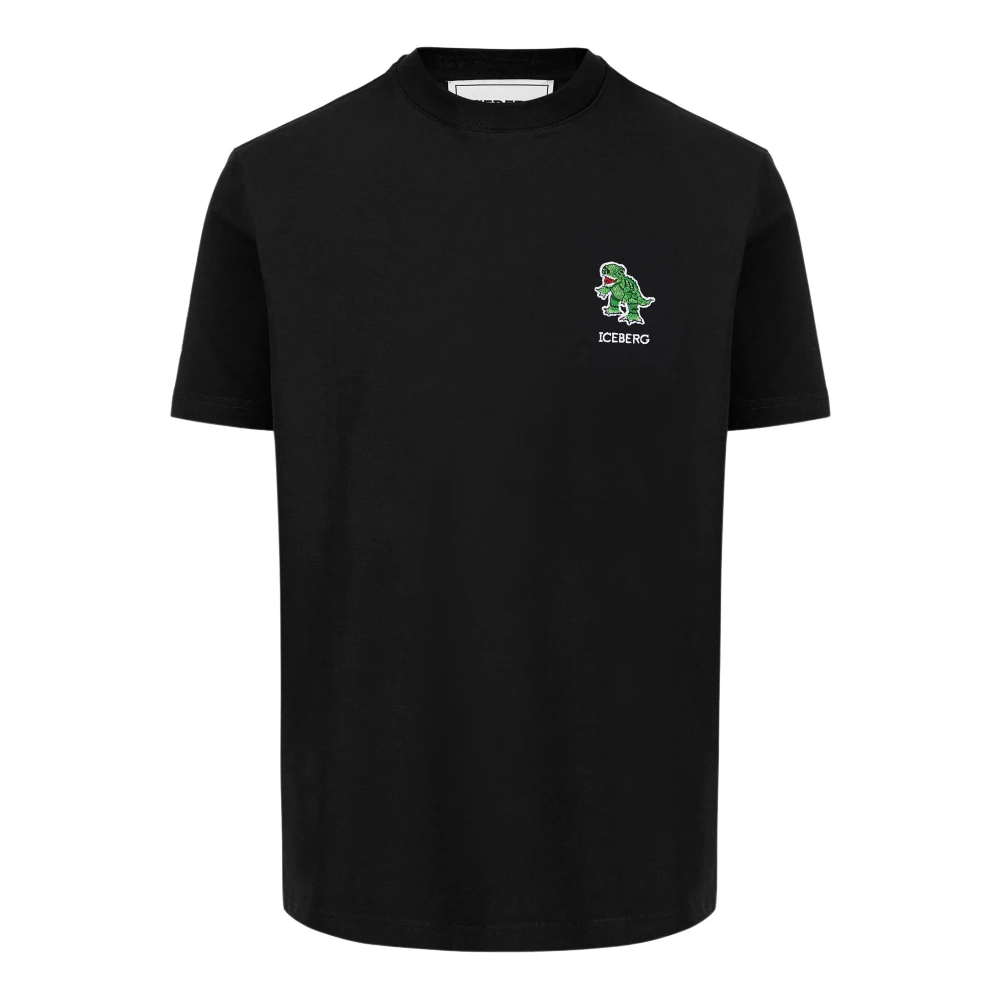Iceberg Men's Black T-Shirts, S, Slim Fit Stretch T-Shirt