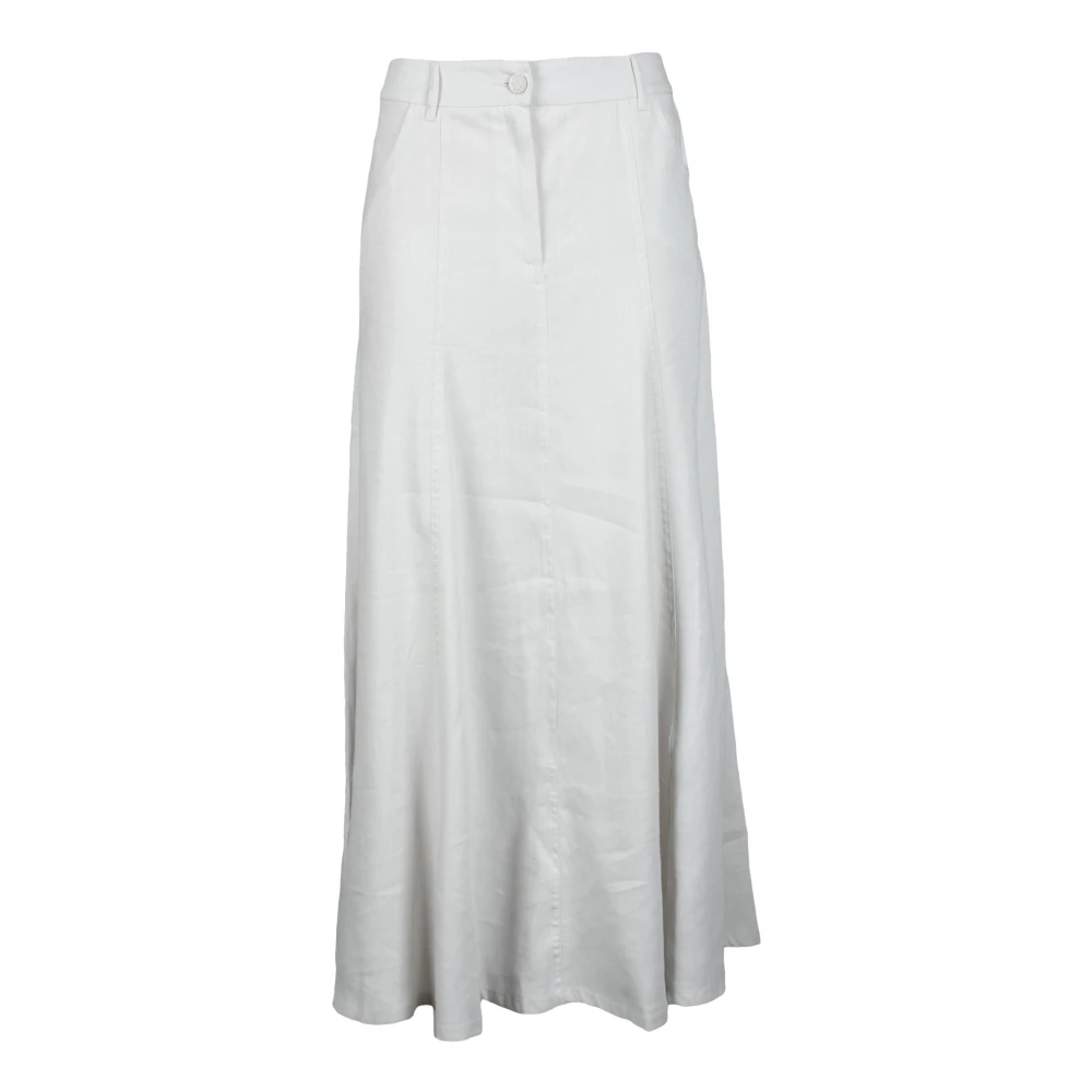 Marella Monochrome Lange Rok met Ritszakken White Dames