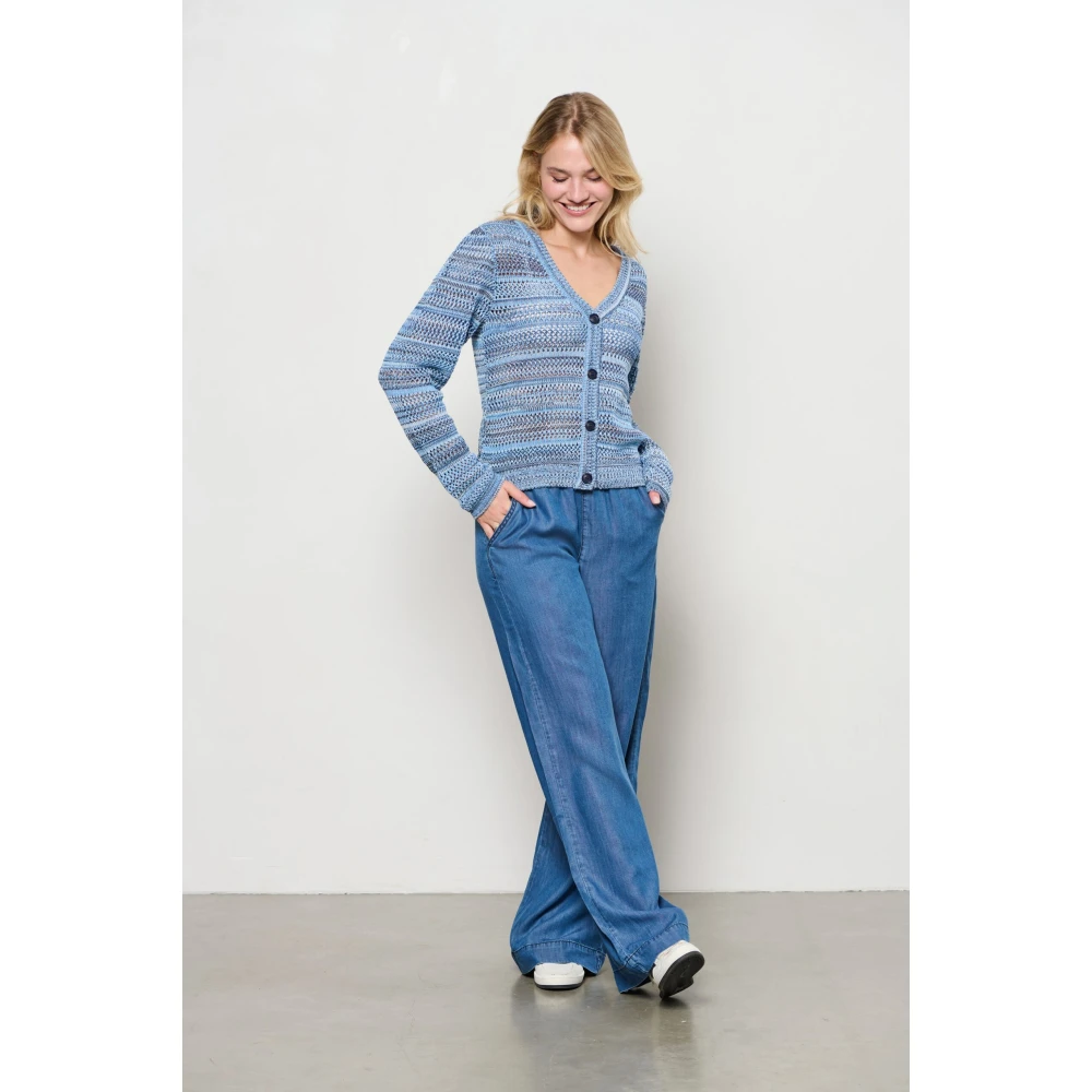 &Co Woman Wijde Broek Zomerse Stijl Blue Dames