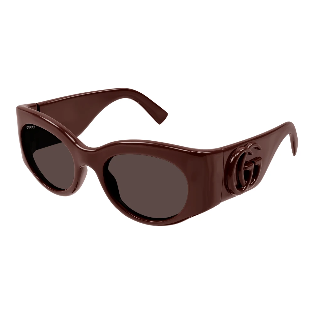 Gucci Brown Sunglasses, Female, 53 Mm, Wrap-Round Sunglasses