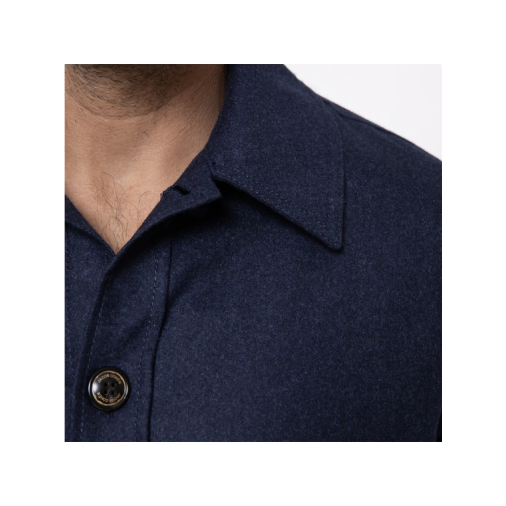 Jacob Cohën Marineblauwe Flanellen Overshirt met Knopen Blue Heren