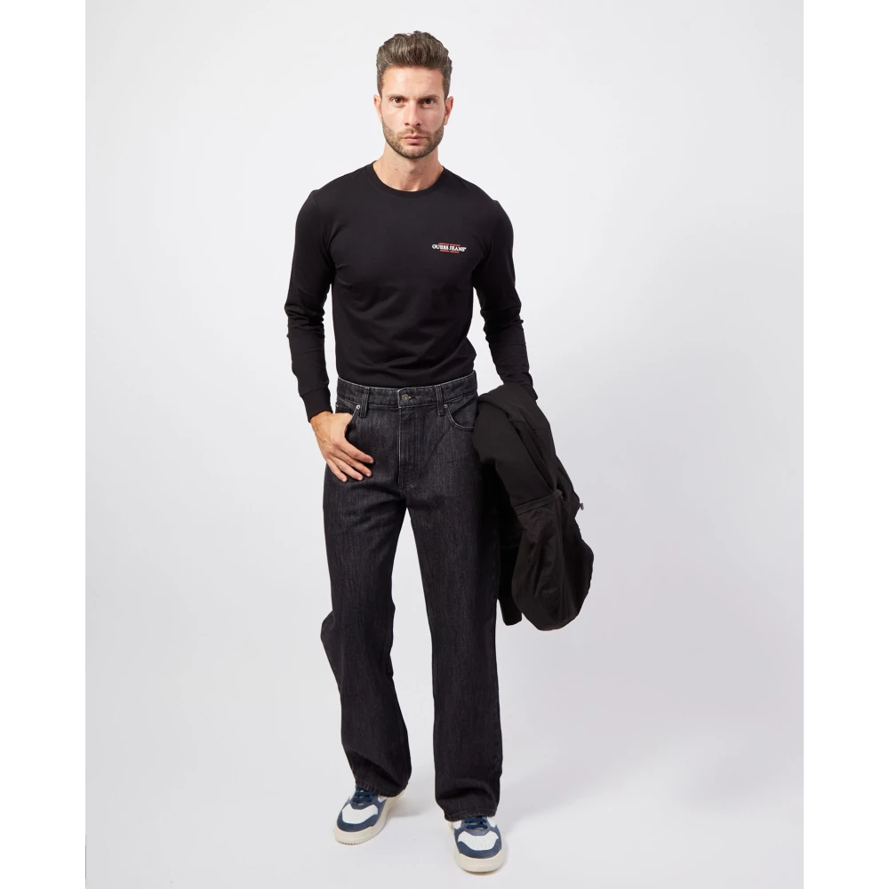 Guess Zwarte relaxte denim jeans Black Heren