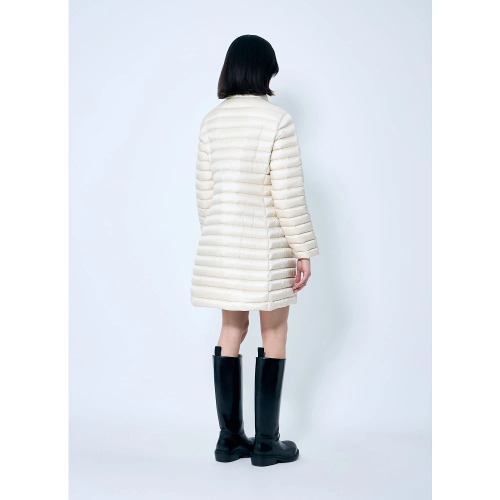 Moncler Gewatteerde Hooded Donsjas White Dames
