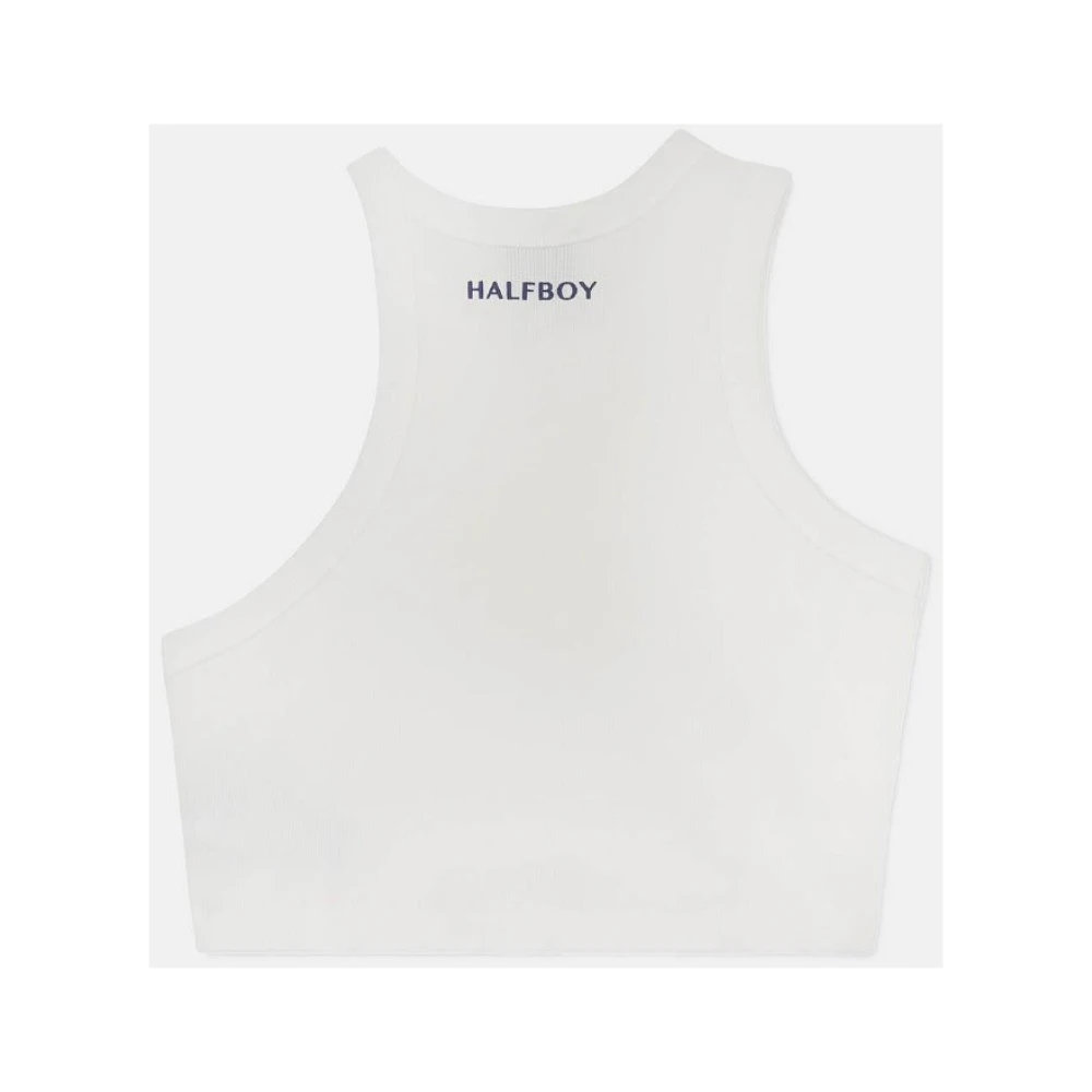 Halfboy Witte Crop Top Tank White Dames