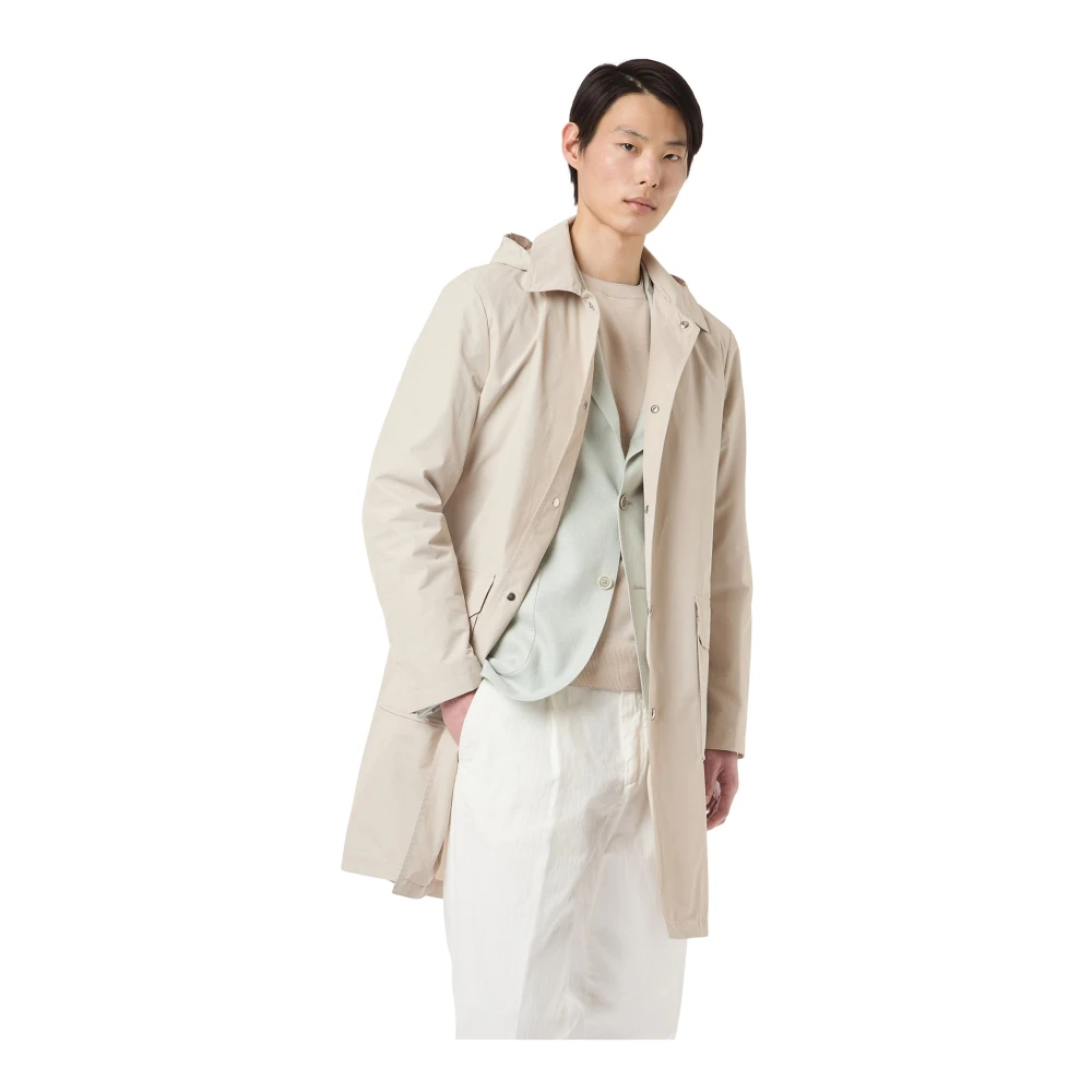 Eleventy Afneembare capuchon trenchcoat Beige Heren