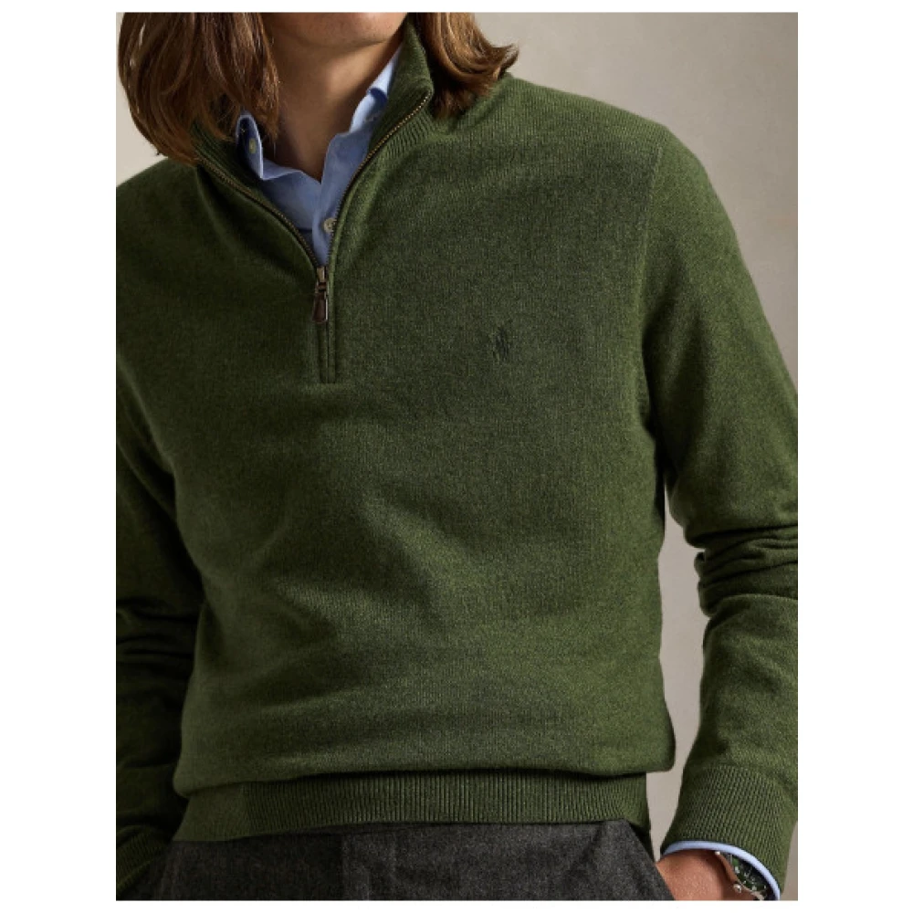 Polo Ralph Lauren Merino Wol Half-Zip Trui Green Heren