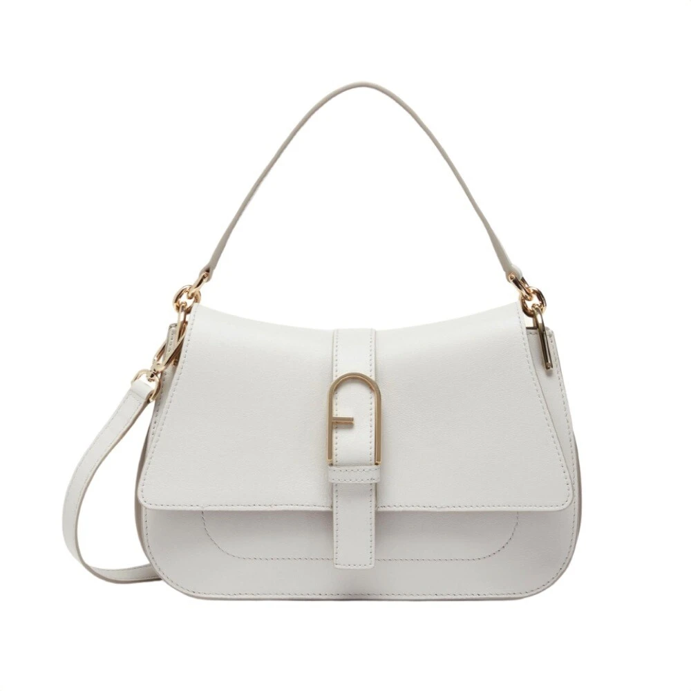Furla Vrouw Wit Tassen Dames, One Size, Leer, Flow M Top Handle Tas