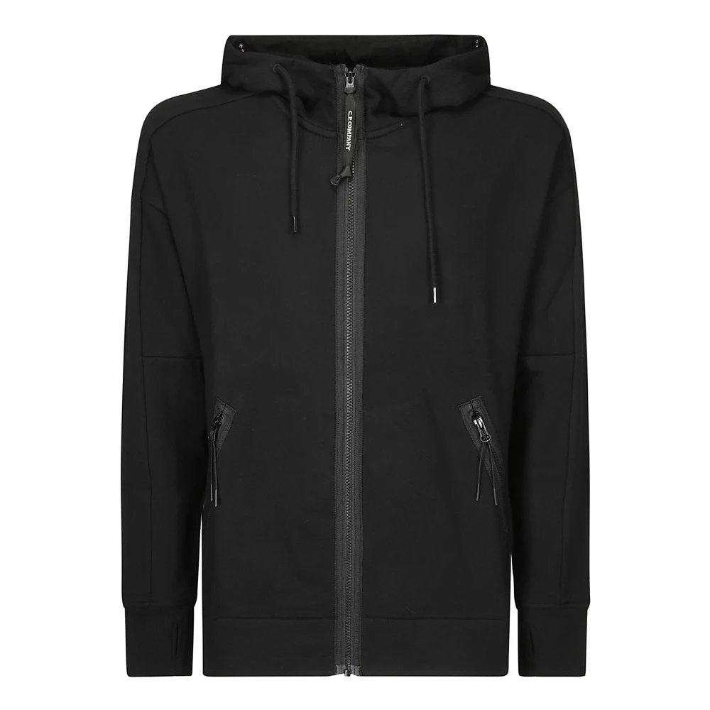 C.P. Company Katoenen sweatshirt met rits capuchon en zakken Black Heren