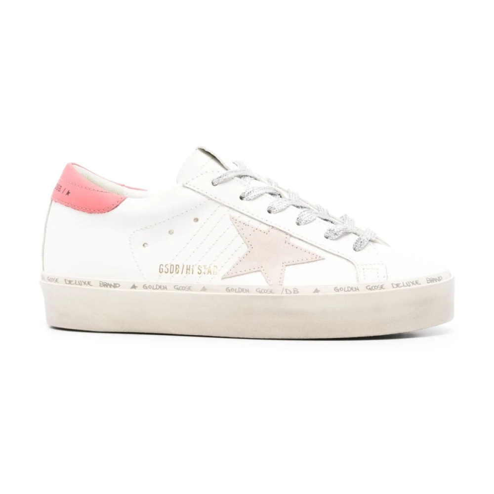 Golden Goose Witte leren sneakers met sterpatch Dames Schoenen
