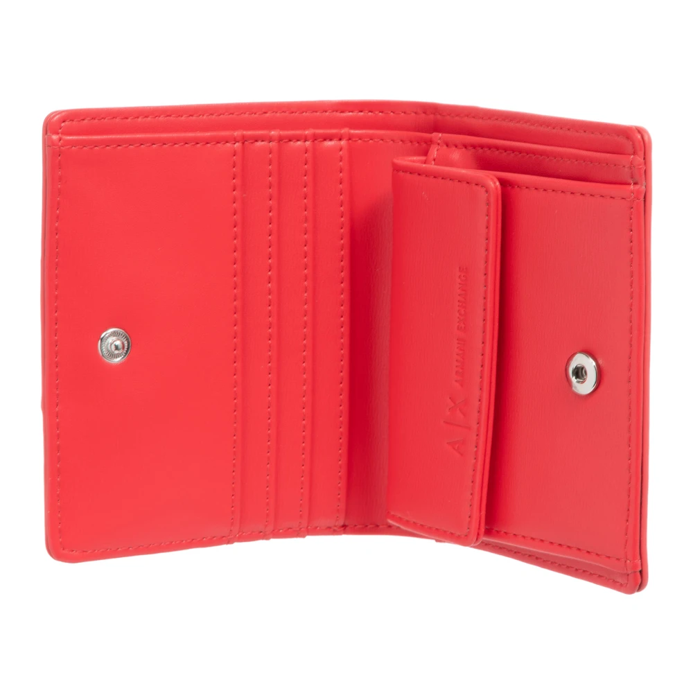 Armani Exchange Portemonnee met knoopsluiting en logo Red Dames