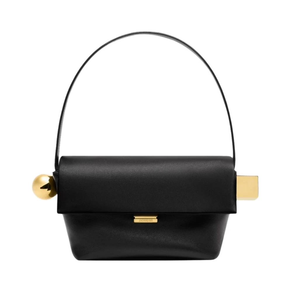 Jacquemus Vierkante Ronde Leren Handtas Black Dames