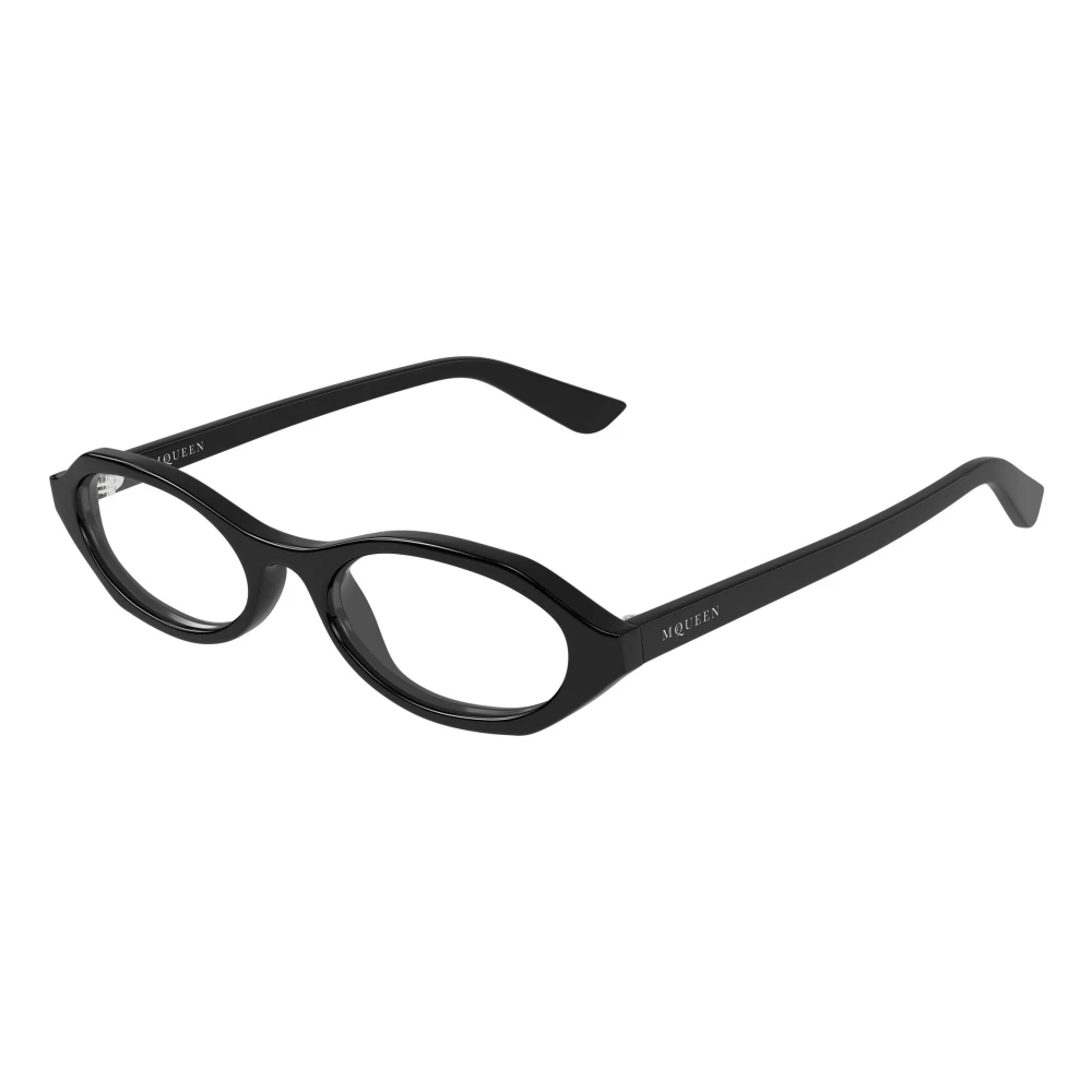 Alexander Mcqueen Women's Black Glasses, 51 Mm, Round Optical Frame