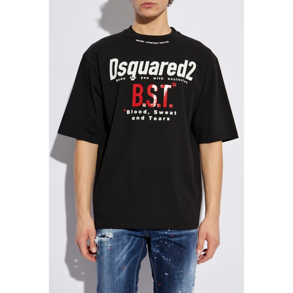 Dsquared2 T-shirt met print Black Heren