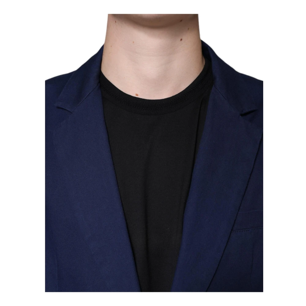 Dolce & Gabbana Blauwe Jurkjas Blazer Slim Fit Blue Heren