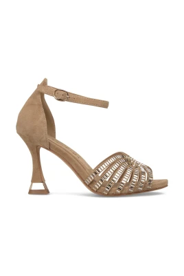 Metallic Mesh Heel Sandal