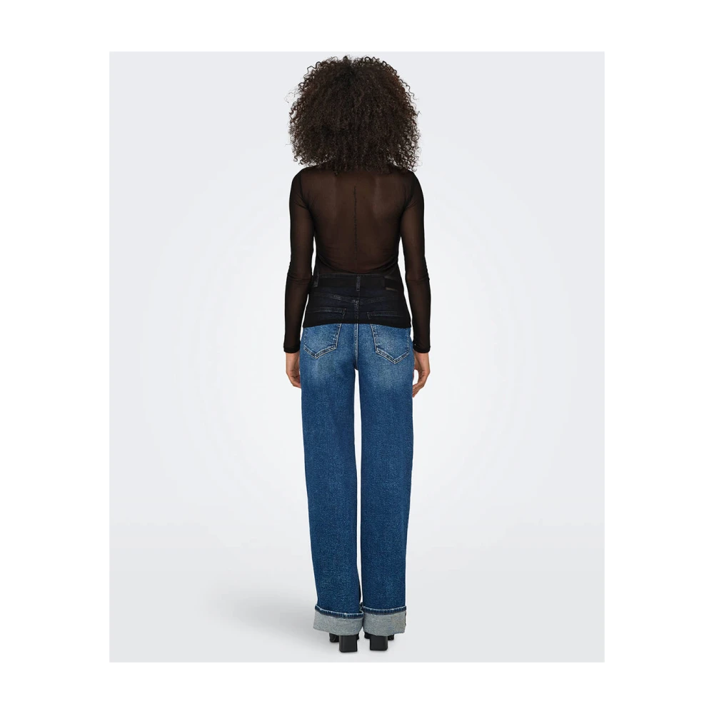 Only Mesh Life Lange Mouw Top Black Dames