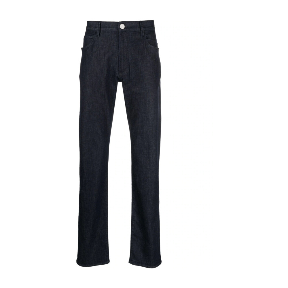 Eleganti Jeans Dritti Blu per Uomo Giorgio Armani Straight Miinto