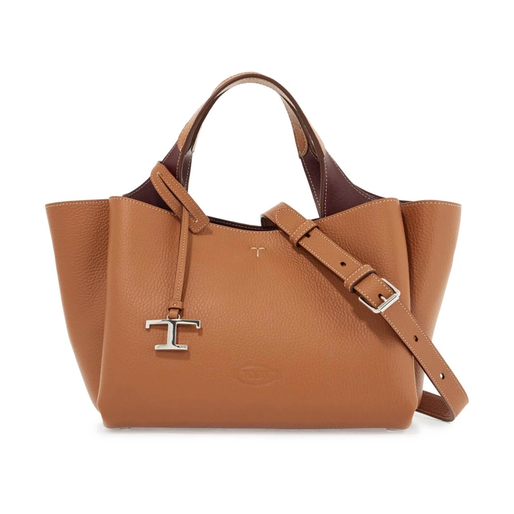 TOD'S Elegante Mini Handtas met Handvatten en Riem Brown Dames