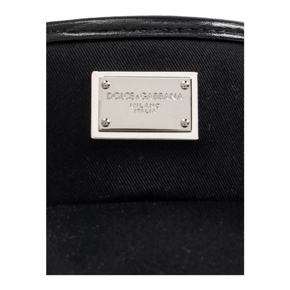 Dolce & Gabbana Vizier met applicatie en gegraveerd logo Black Heren
