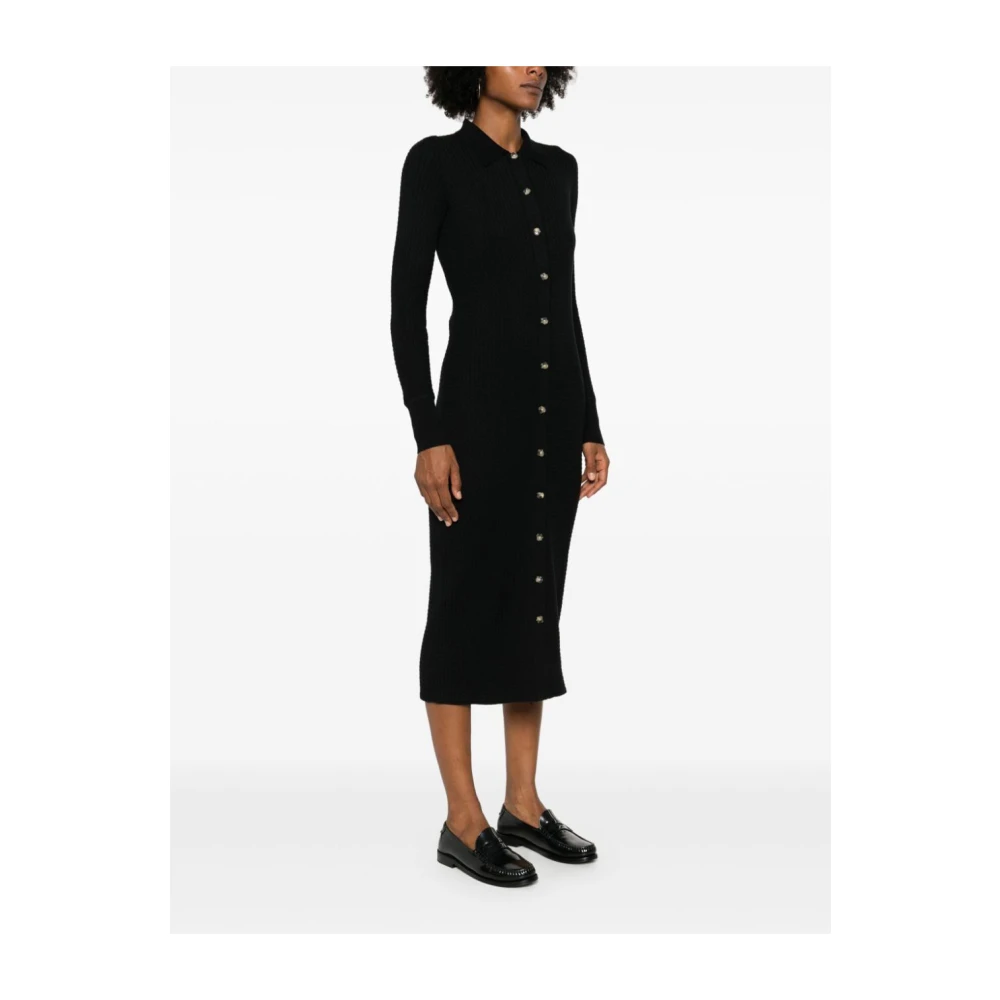 Proenza Schouler Zwarte Gebreide Jurk met Knoopsluiting Black Dames