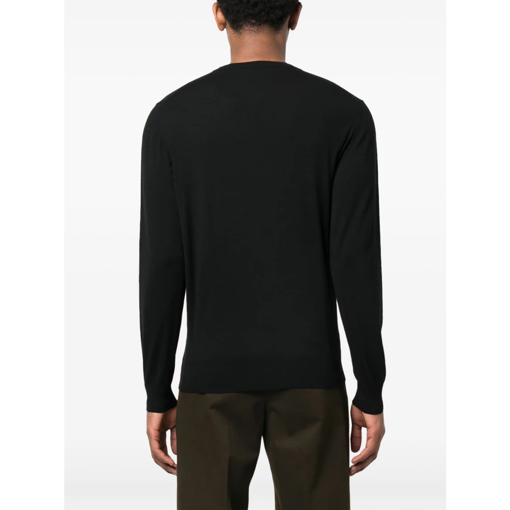 Colombo Slim Fit Wollen Gebreide Kleding Made in Italy Black Heren