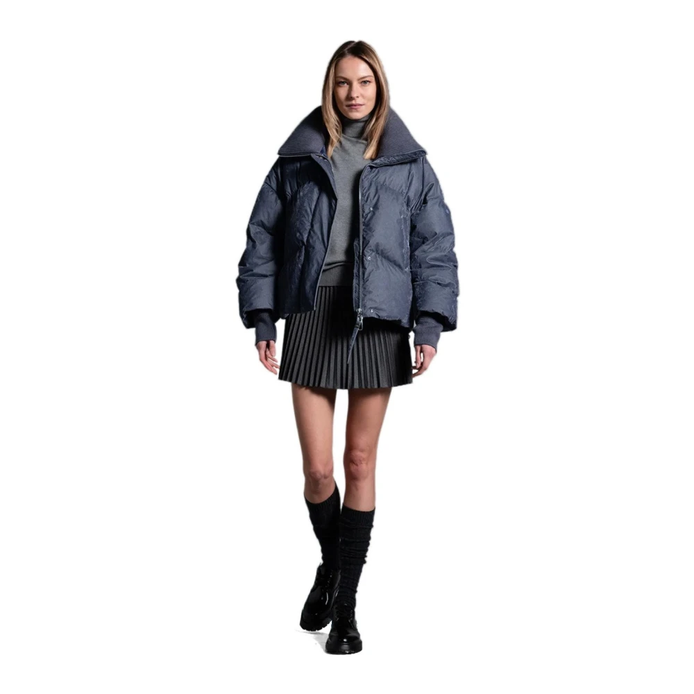 Duno Navy Blauwe Donsjas met Geometrisch Quilten Blue Dames