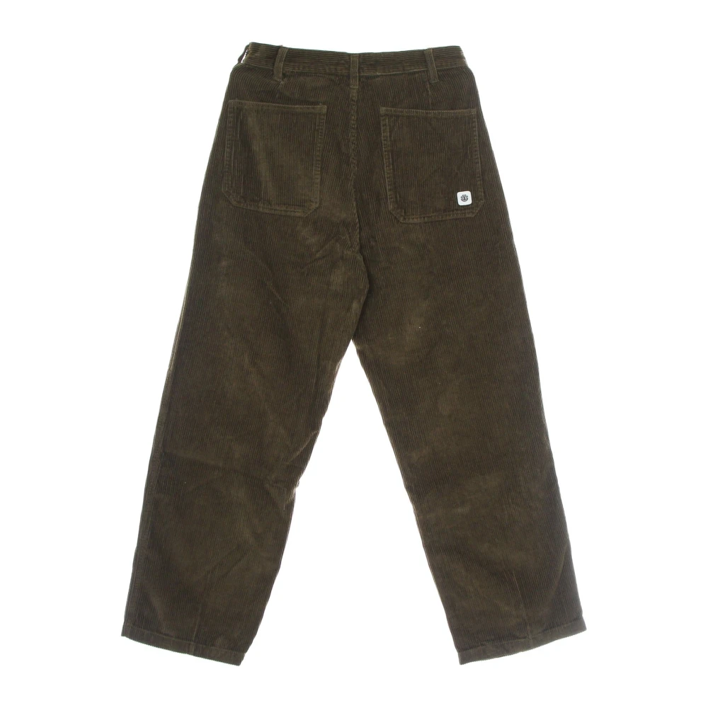Element Hoge Taille Corduroy Broek Teak Green Dames