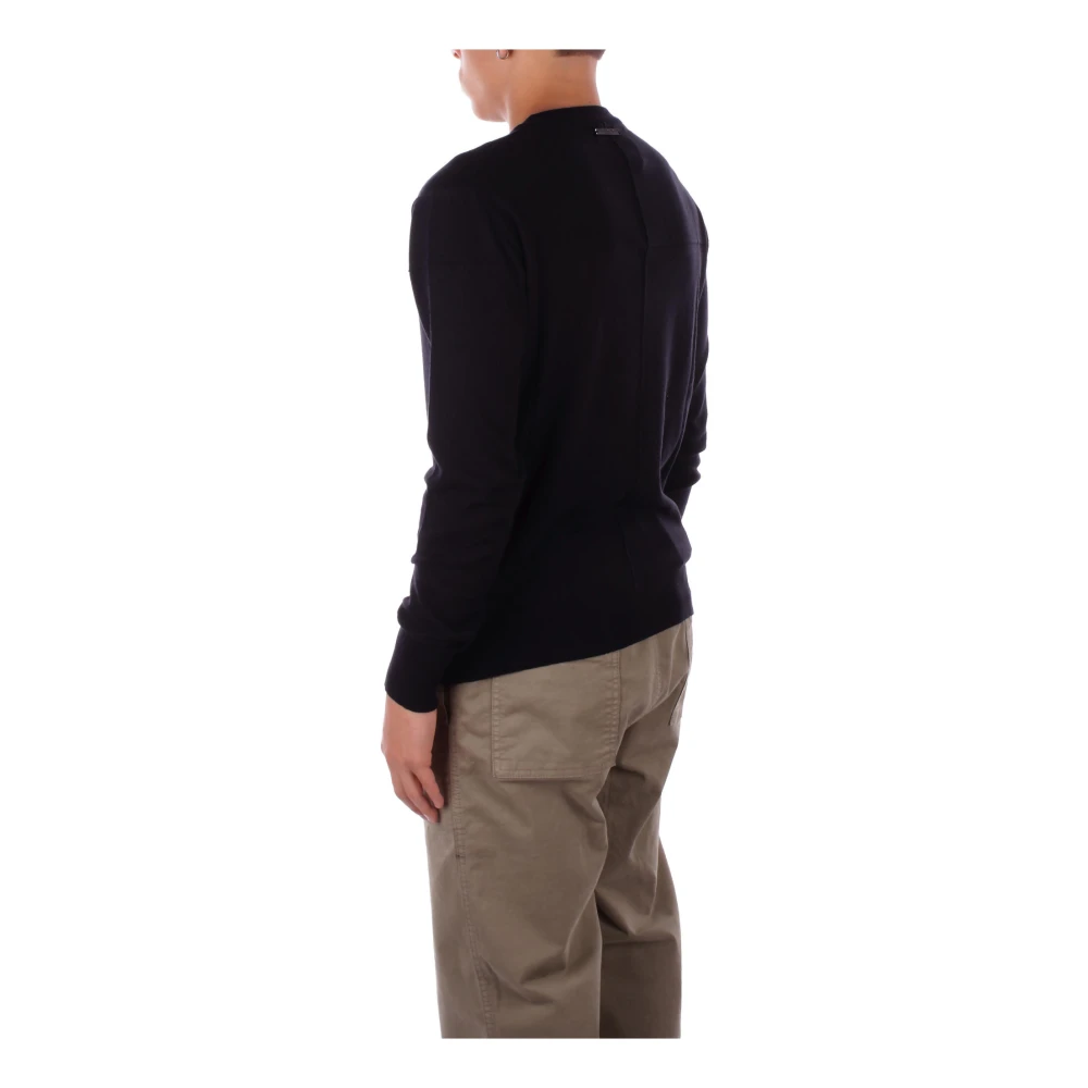 Costume National Zwarte Logo Trui Slim Fit Black Heren