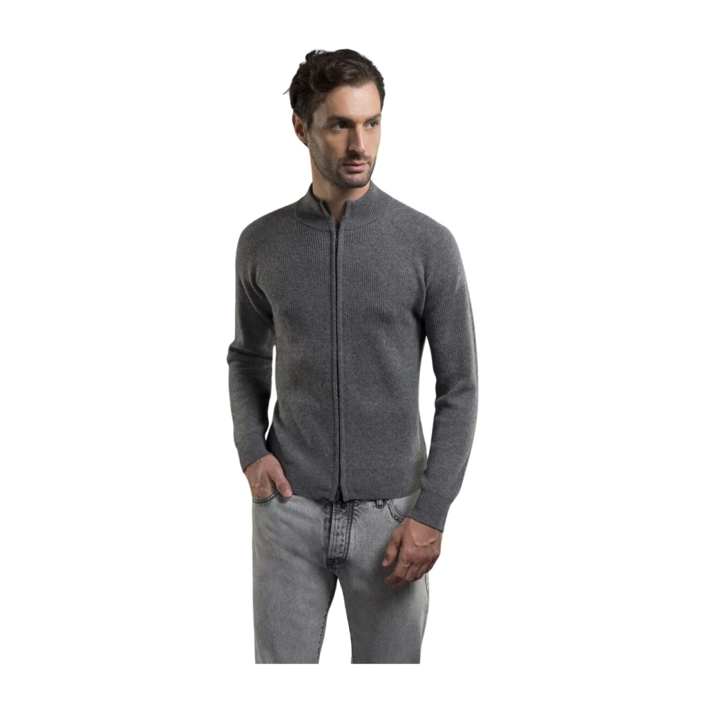 Moorer Men's Gray Cardigans, M, Dean-Ws3 Cardigan