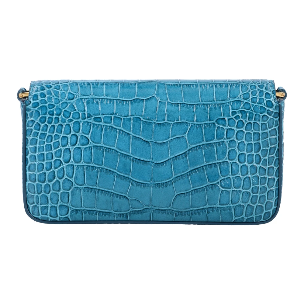Tom Ford Mini Crocco Print Tas Blue Dames