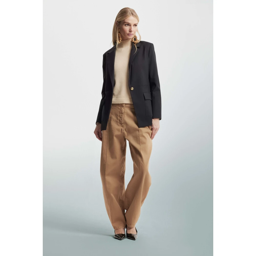 Kocca Elegante single-breasted jas met profiel detail Black Dames