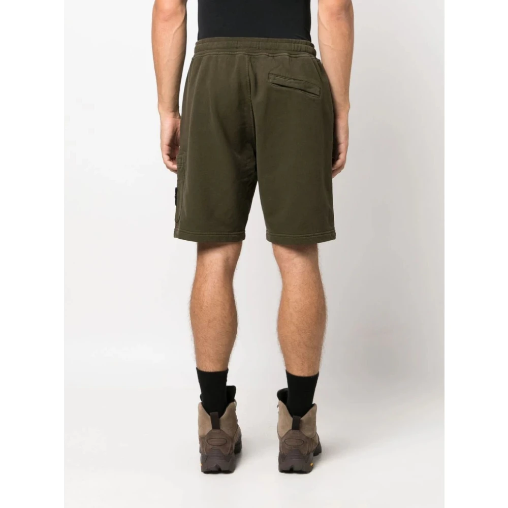 Stone Island Olijfgroene katoenen trackshorts Green Heren