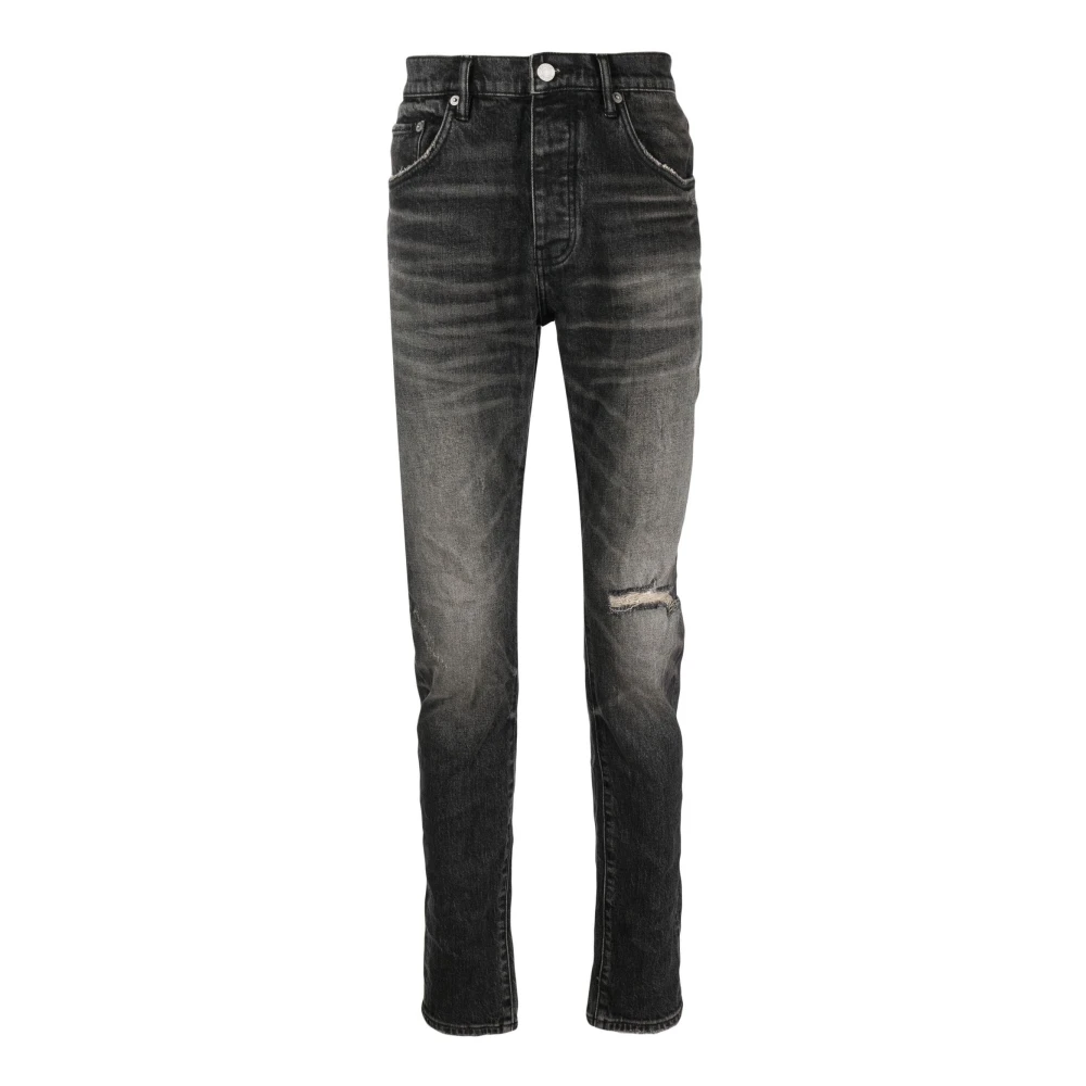 Purple Brand Slim Lage Taille Zwarte Jeans Black Heren