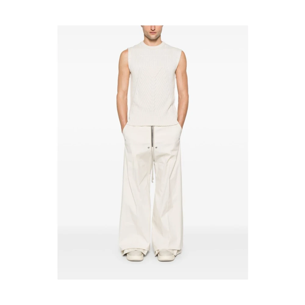 Rick Owens Beige Elastische Broek met Koordtaille Beige Heren