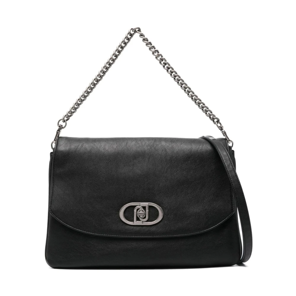 Liu Jo Zwarte Coated Finish Schoudertas Black Dames