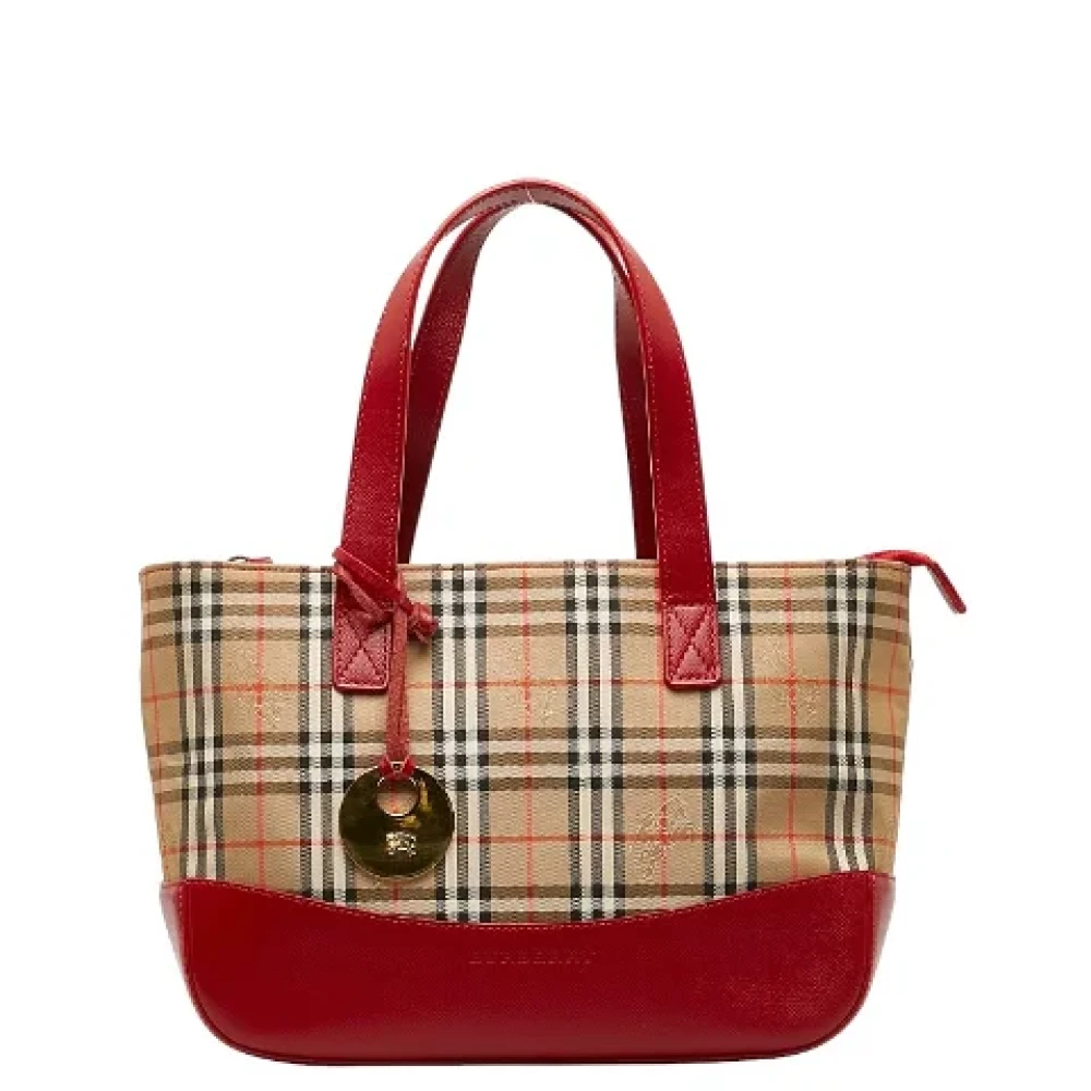 Burberry Vintage Pre-owned Canvas handbags Beige Dames