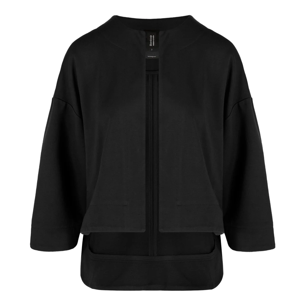 Bomboogie Donna Nero - Giacca Corta In Jersey Fluido - Jackets - Xl