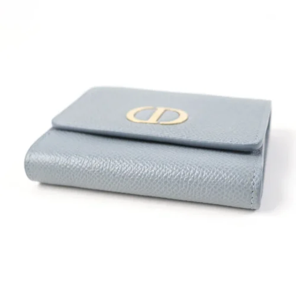Dior Vintage Pre-owned Leather wallets Blue Dames