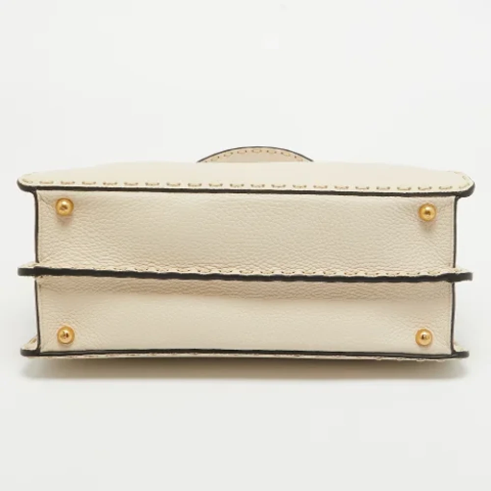 Fendi Vintage Pre-owned Leather handbags White Dames