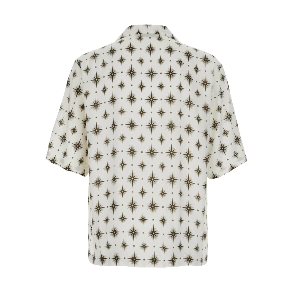 Amiri Stardust White Bowling Shirt met Cubaanse Kraag White Heren