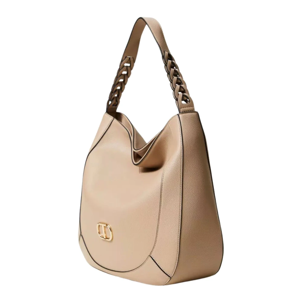 Twinset Hobo tas met Dollarino korrel Beige Dames