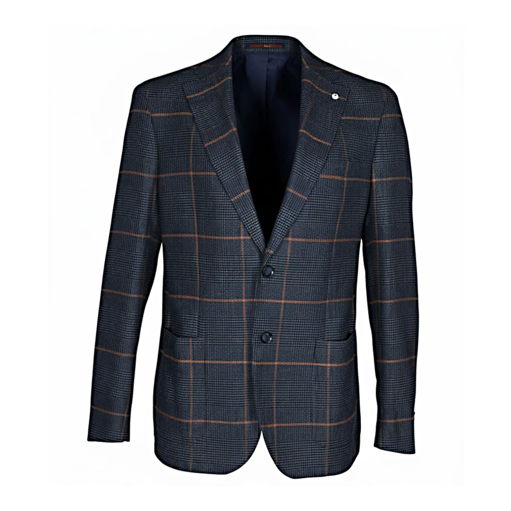 L.b.m. 1911 Men's Blue Blazers, L, Single-Breasted Two-Button Jacket