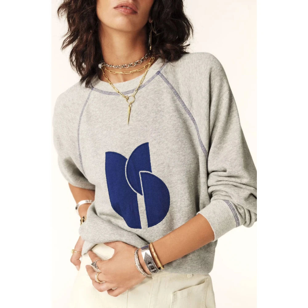 BA&SH Heidegrijs Sweatshirt met Raglan Mouwen Gray Dames